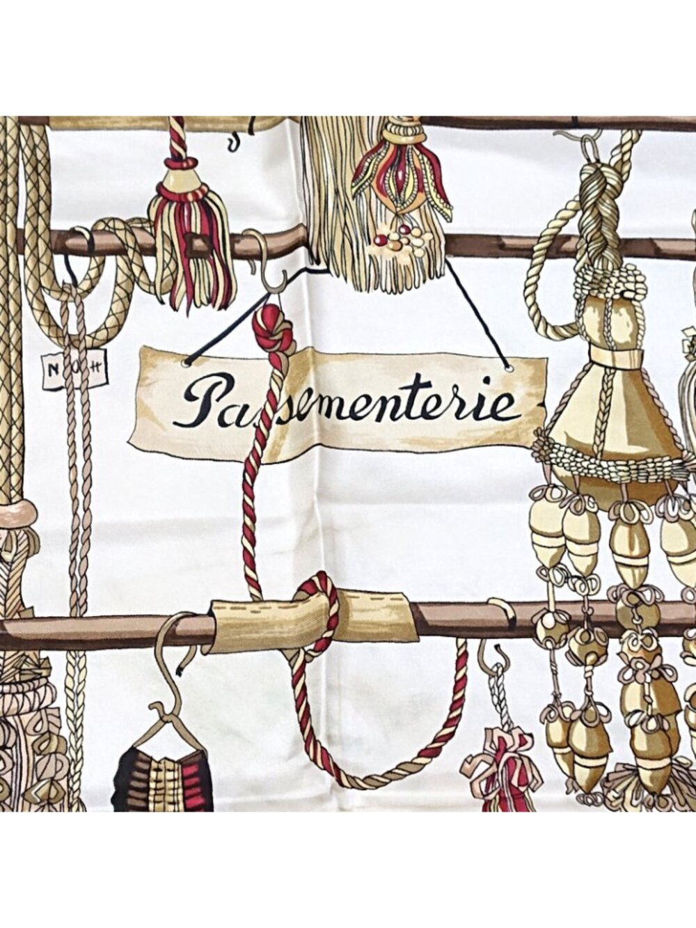 Hermes Carre 90 Passementerie Tassel Silk Scarf - Gem